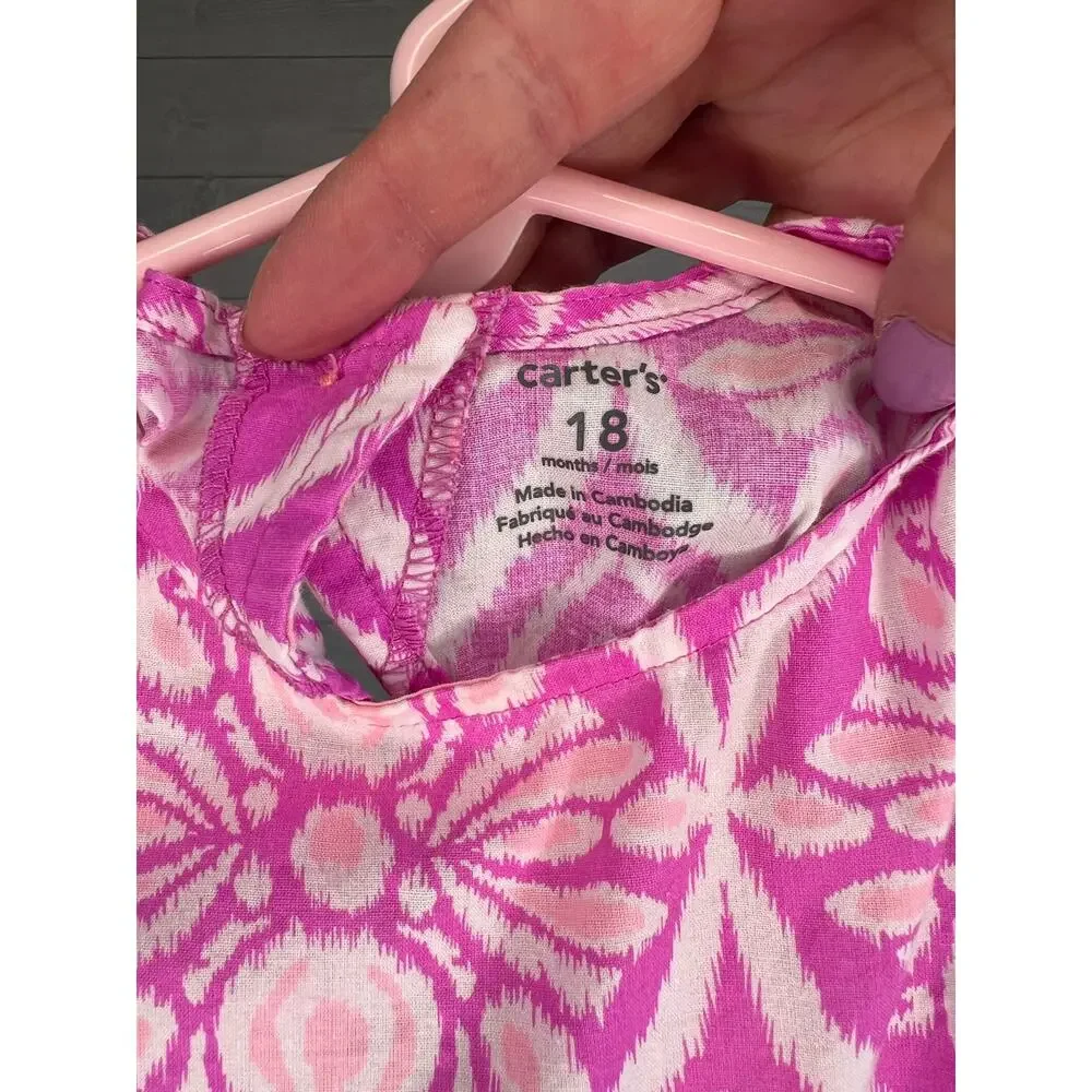 Carter's Baby Girl Romper Bundle Size 18 Months  Floral/ Geometric 3 Piece Set
